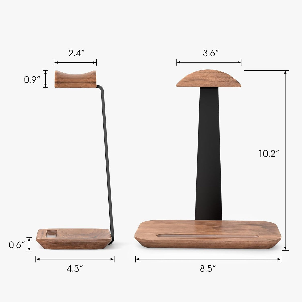 UPERGO Wooden Vertical Laptop Stand, Desk Tray and Headphone Stand