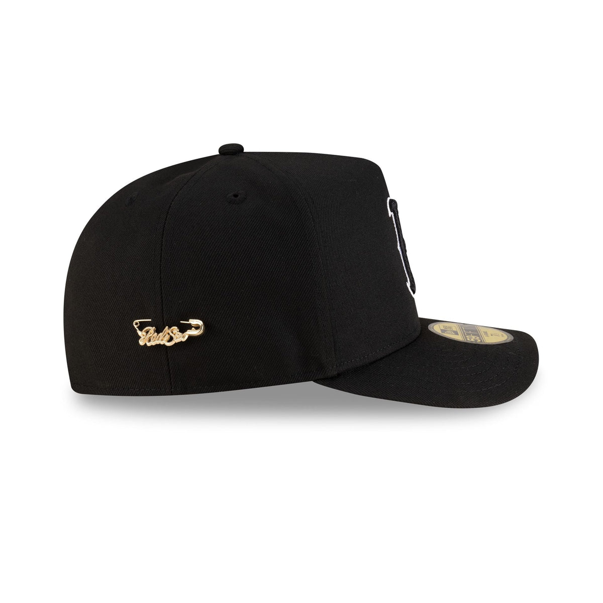 Boston Red Sox Black Script Safety Pin 59FIFTY A-Frame Fitted Hat