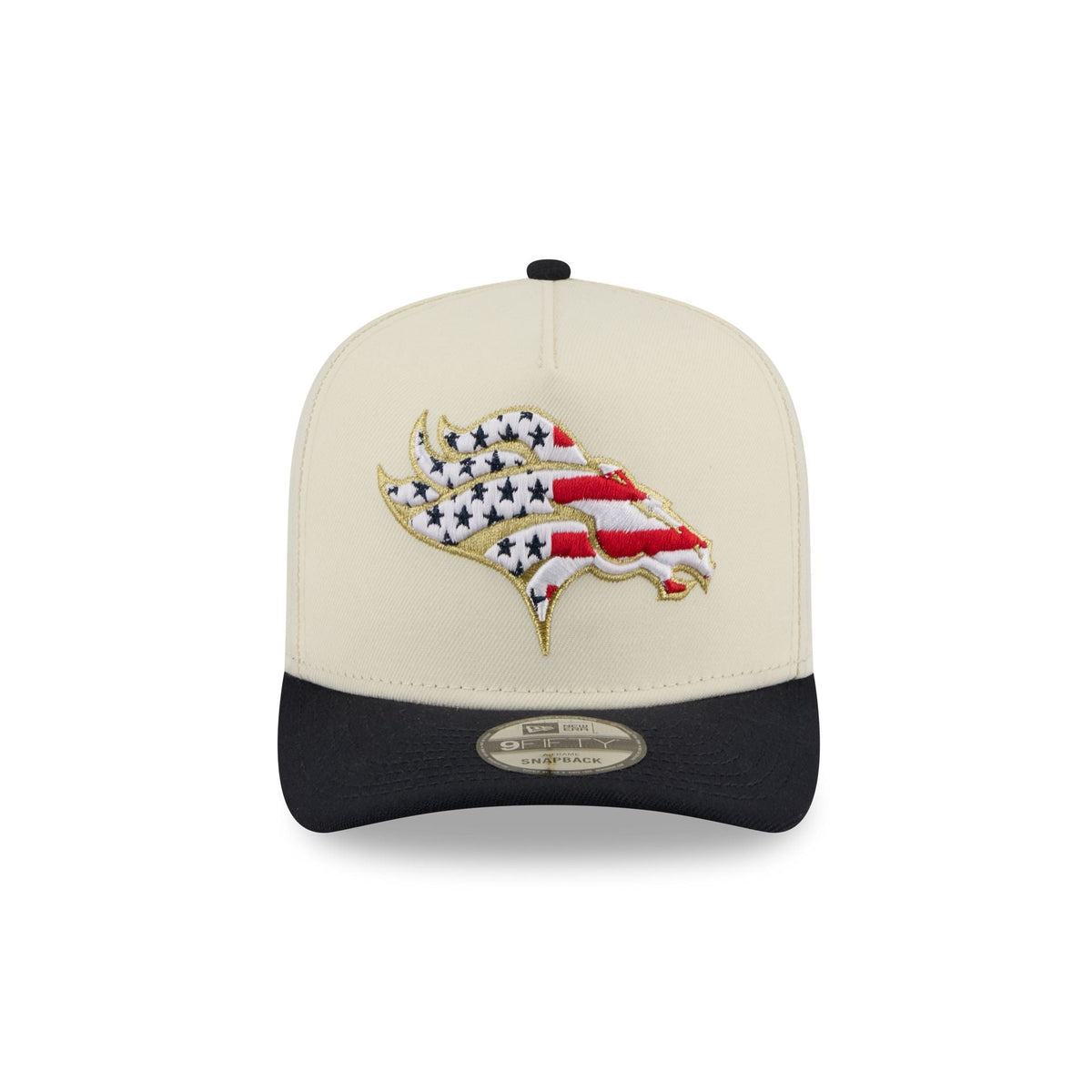 Denver Broncos Chrome White Stars and Stripes 9FIFTY A-Frame Snapback Hat