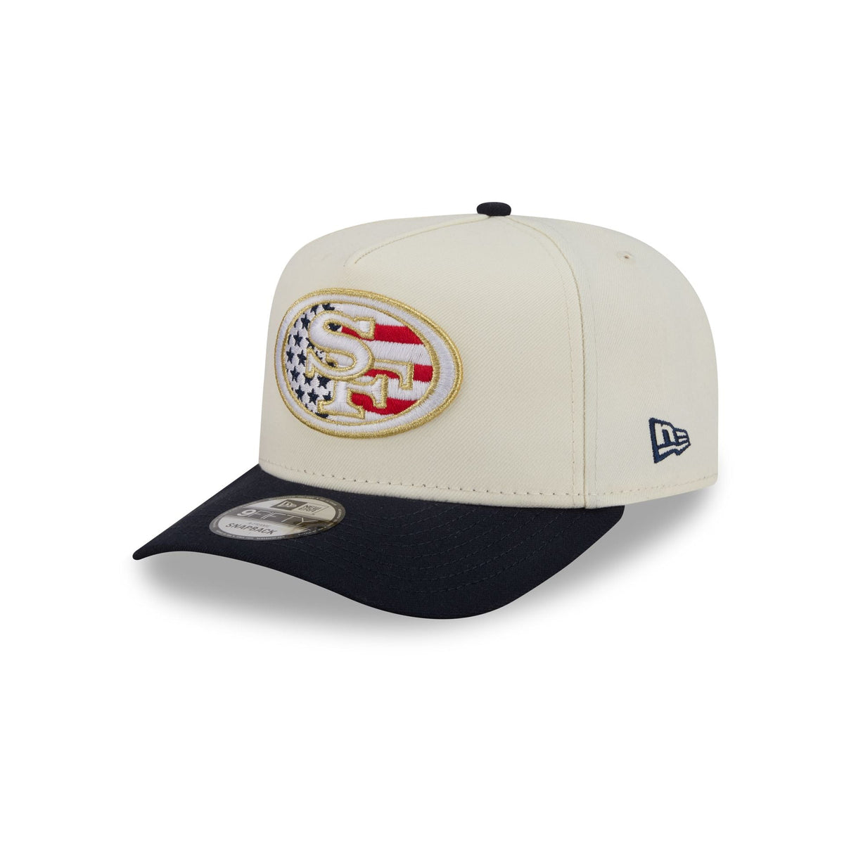 San Francisco 49ers Chrome White Stars and Stripes 9FIFTY A-Frame Snapback Hat