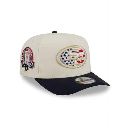 San Francisco 49ers Chrome White Stars and Stripes 9FIFTY A-Frame Snapback Hat
