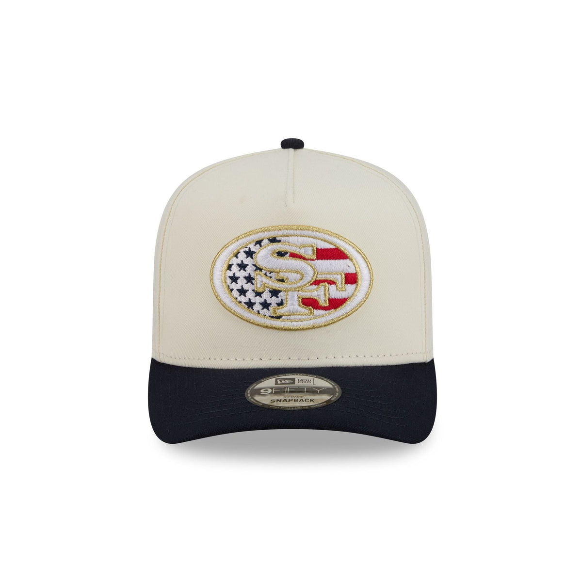 San Francisco 49ers Chrome White Stars and Stripes 9FIFTY A-Frame Snapback Hat
