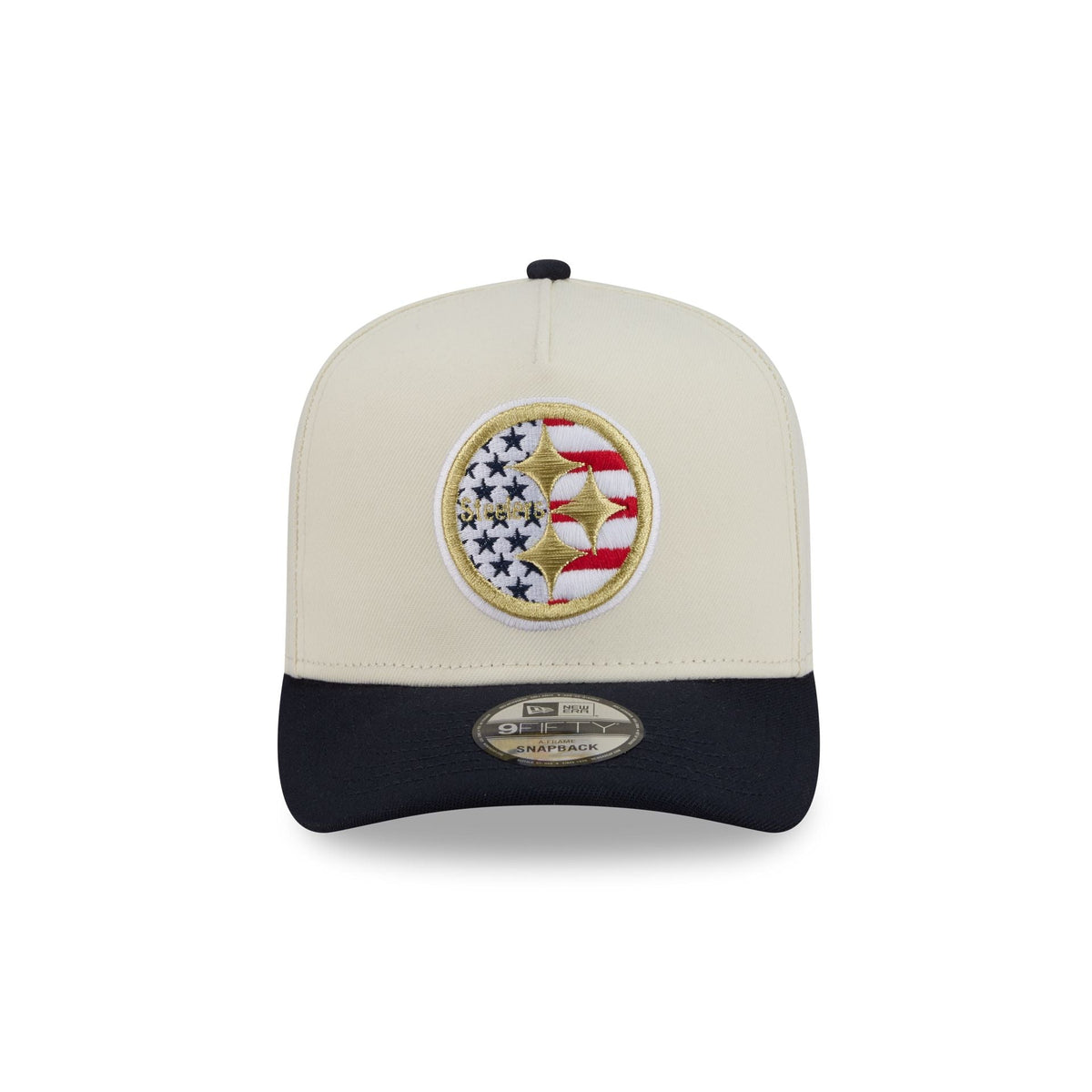 Pittsburgh Steelers Chrome White Stars and Stripes 9FIFTY A-Frame Snapback Hat
