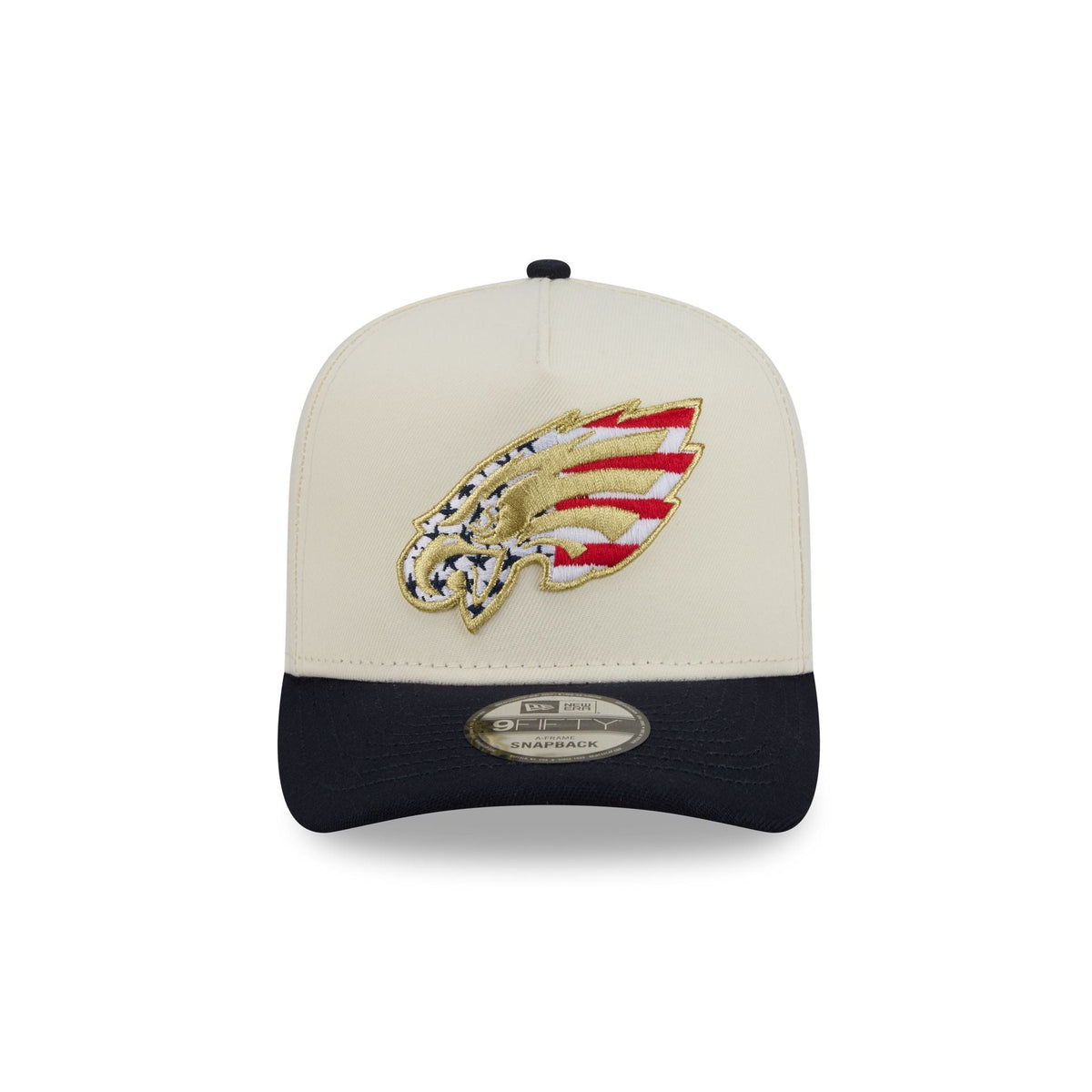 Philadelphia Eagles Chrome White Stars and Stripes 9FIFTY A-Frame Snapback Hat