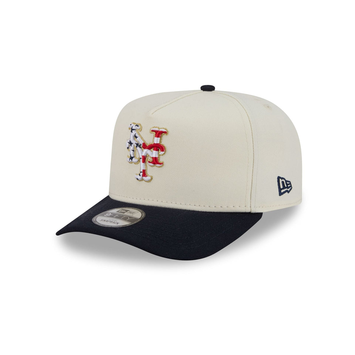 New York Mets Chrome White Stars and Stripes 9FIFTY A-Frame Snapback Hat