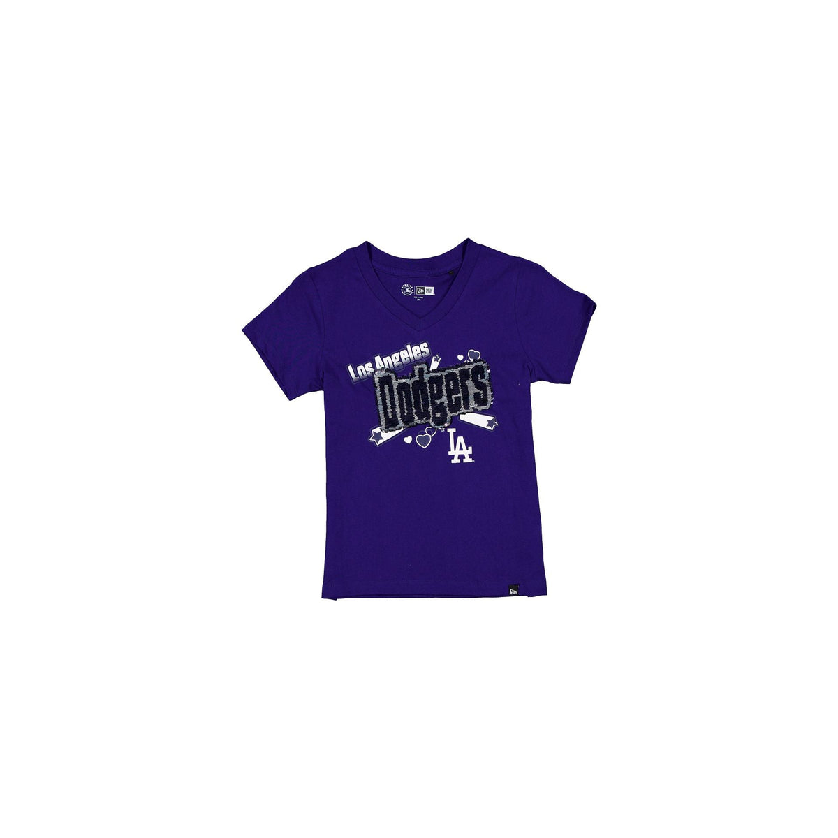 Los Angeles Dodgers Girls Sequin Wordmark T-Shirt