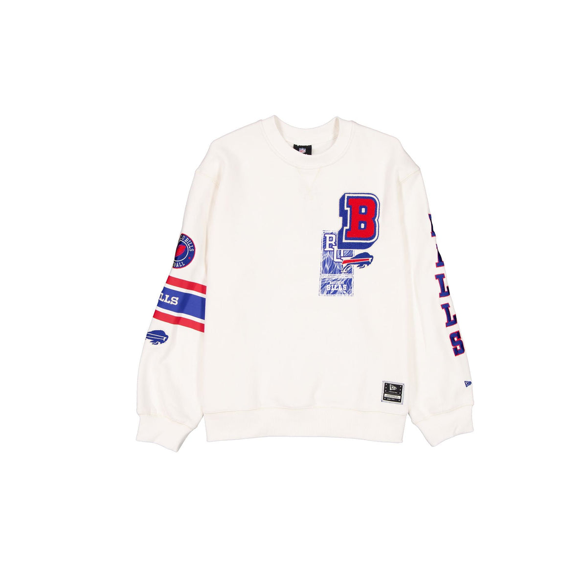 Buffalo Bills Women's Chrome White Varsity Crewneck