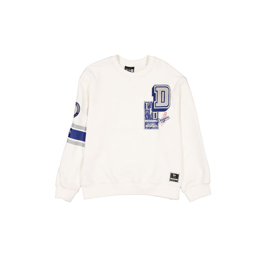 Los Angeles Dodgers Women's Chrome White Varsity Crewneck