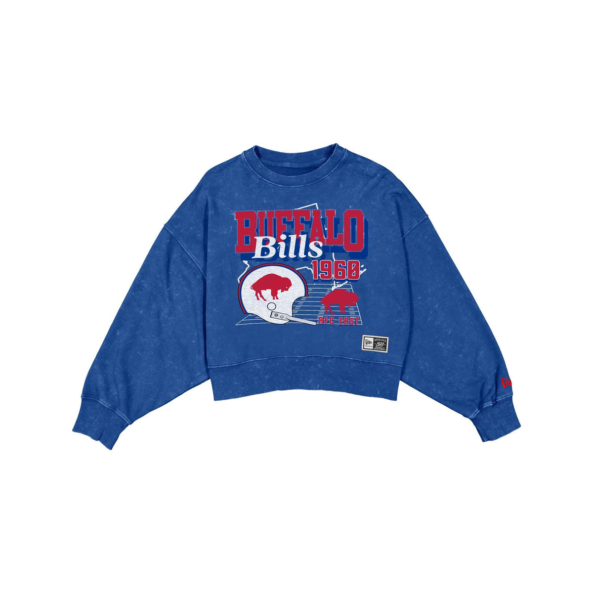 Buffalo Bills Women's Throwback Cropped Washed Crewneck