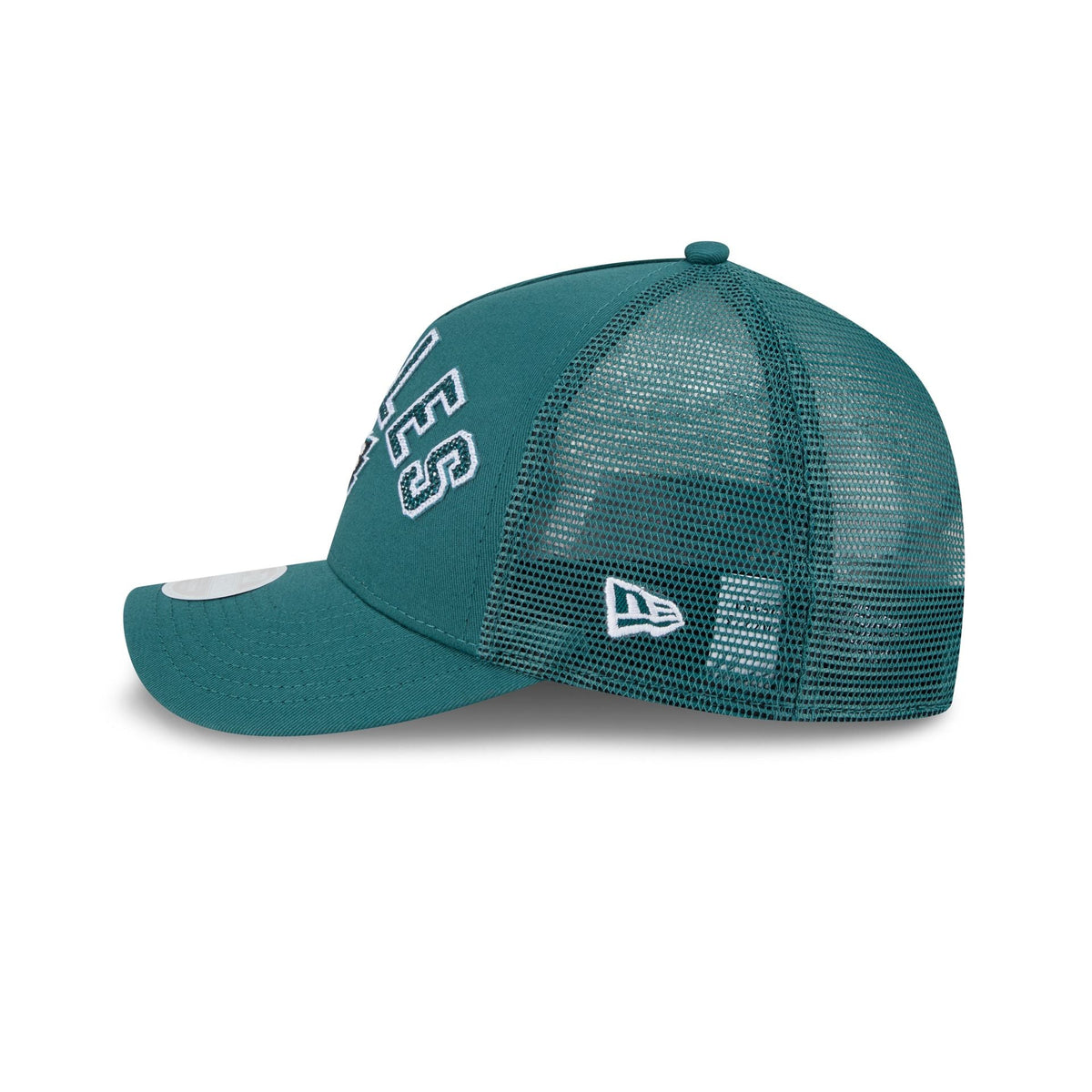 Philadelphia Eagles Sequin Wordmark Women's 9FORTY M-Crown A-Frame Trucker Hat