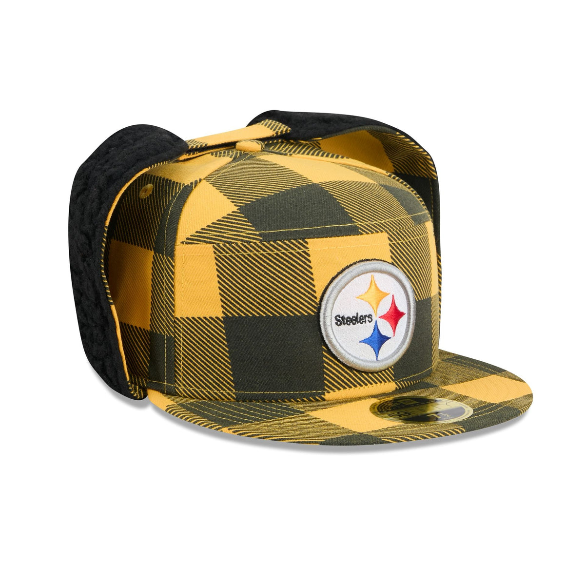 Pittsburgh Steelers Plaid Split Panel Dog Ear 59FIFTY Fitted Hat