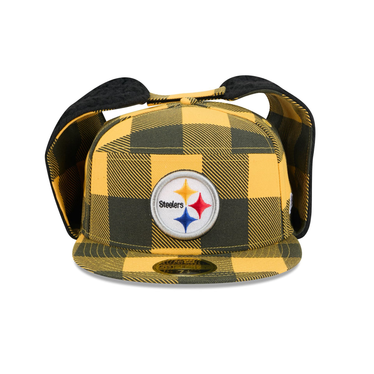 Pittsburgh Steelers Plaid Split Panel Dog Ear 59FIFTY Fitted Hat