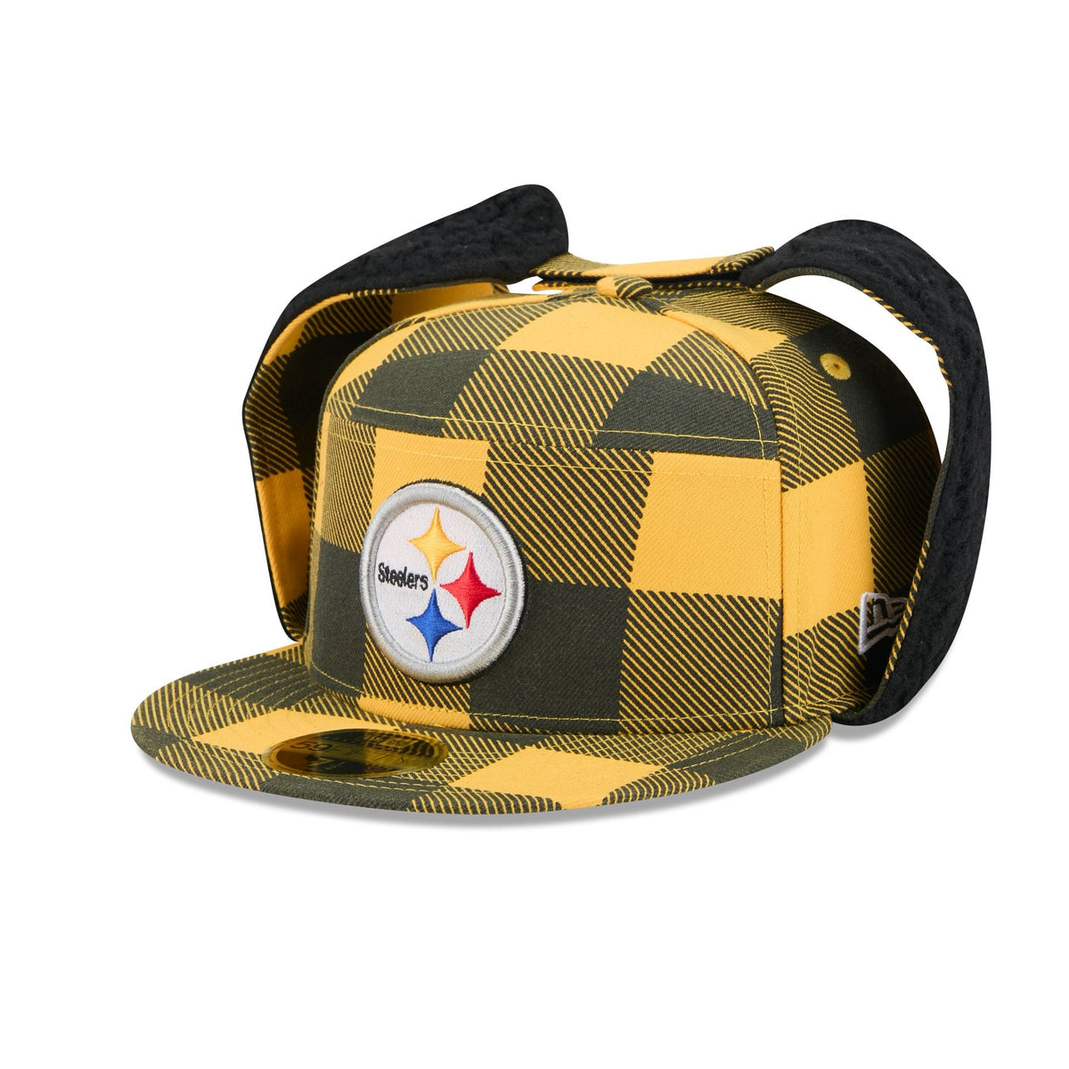 Pittsburgh Steelers Plaid Split Panel Dog Ear 59FIFTY Fitted Hat