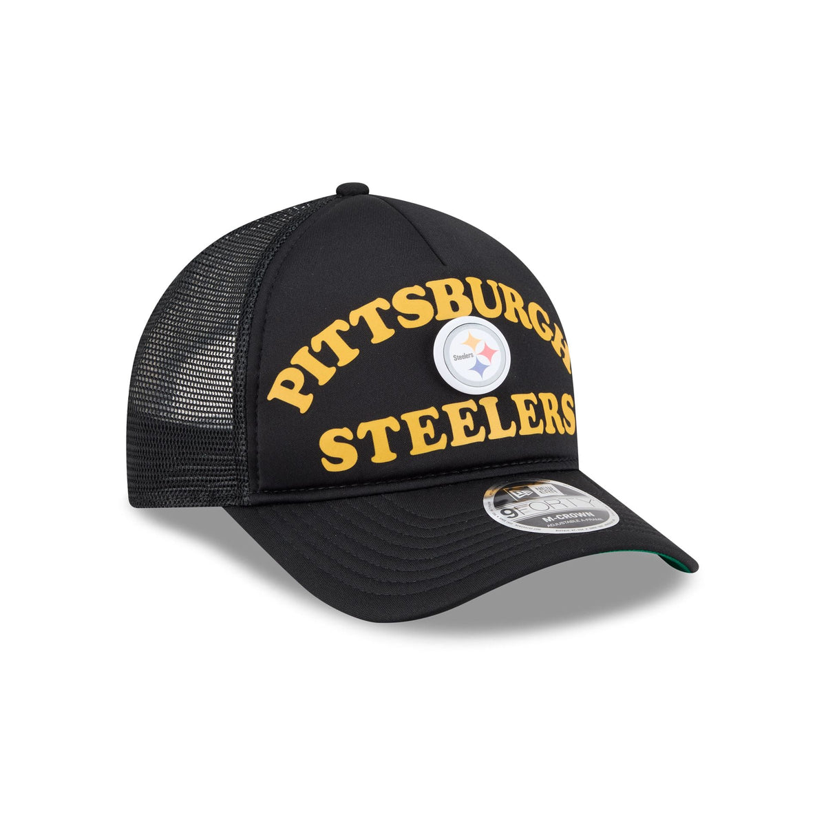 Pittsburgh Steelers Button 9FORTY M-Crown A-Frame Trucker Hat