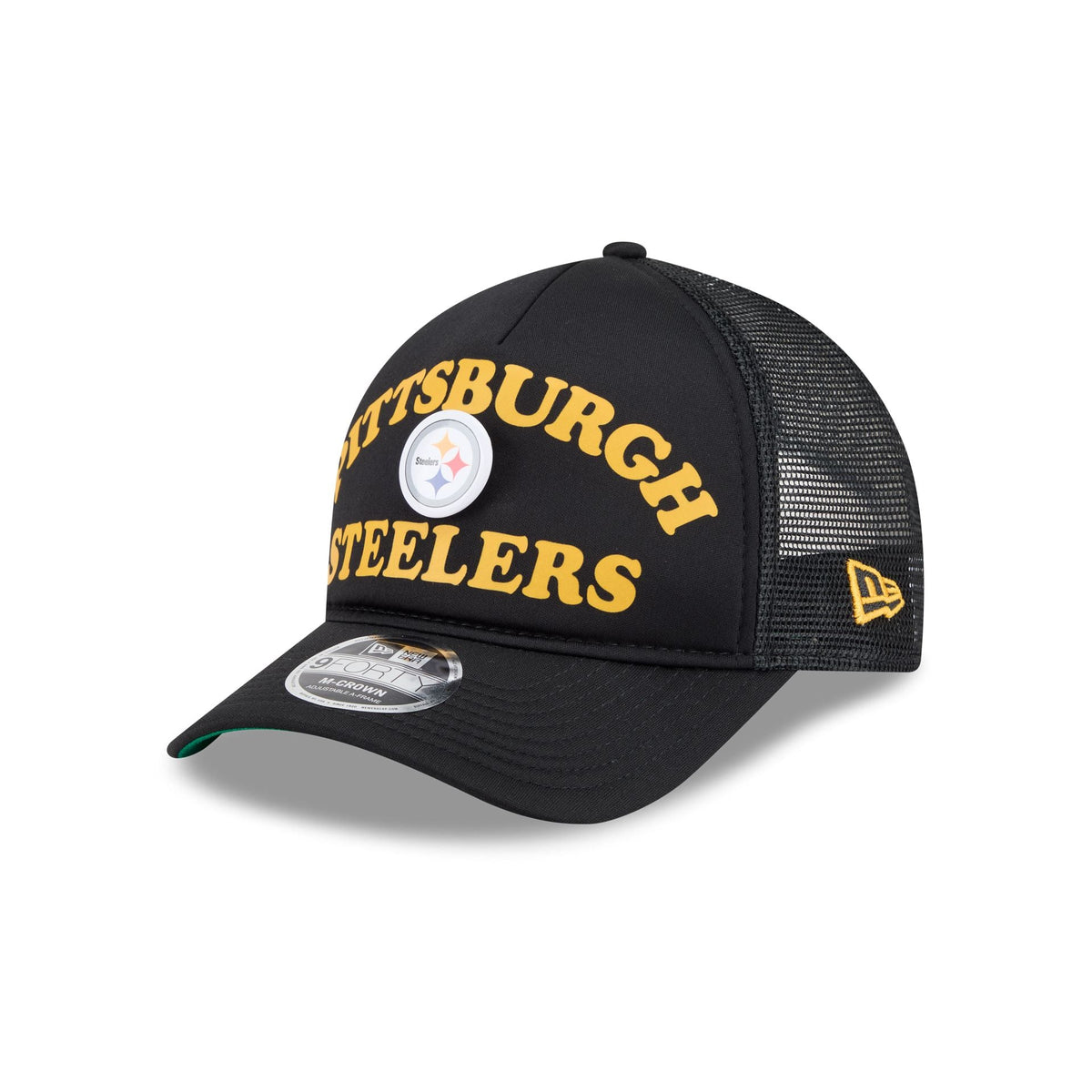 Pittsburgh Steelers Button 9FORTY M-Crown A-Frame Trucker Hat