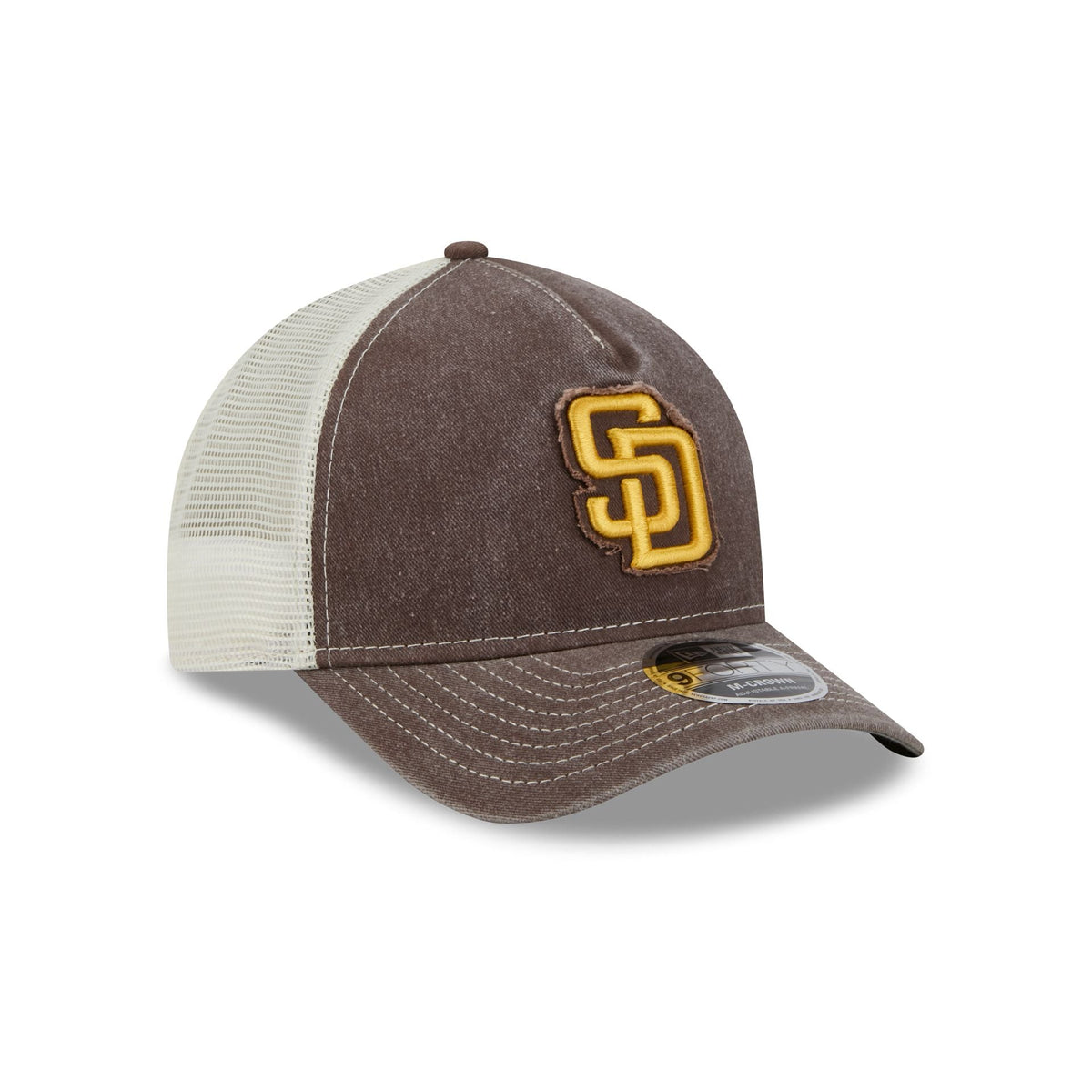 San Diego Padres Frayed Logo 9FORTY M-Crown A-Frame Trucker Hat