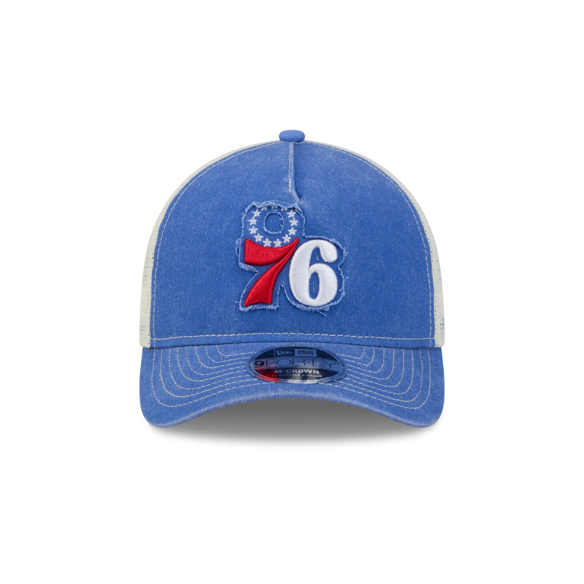 Philadelphia 76ers Frayed Logo 9FORTY M-Crown A-Frame Trucker Hat