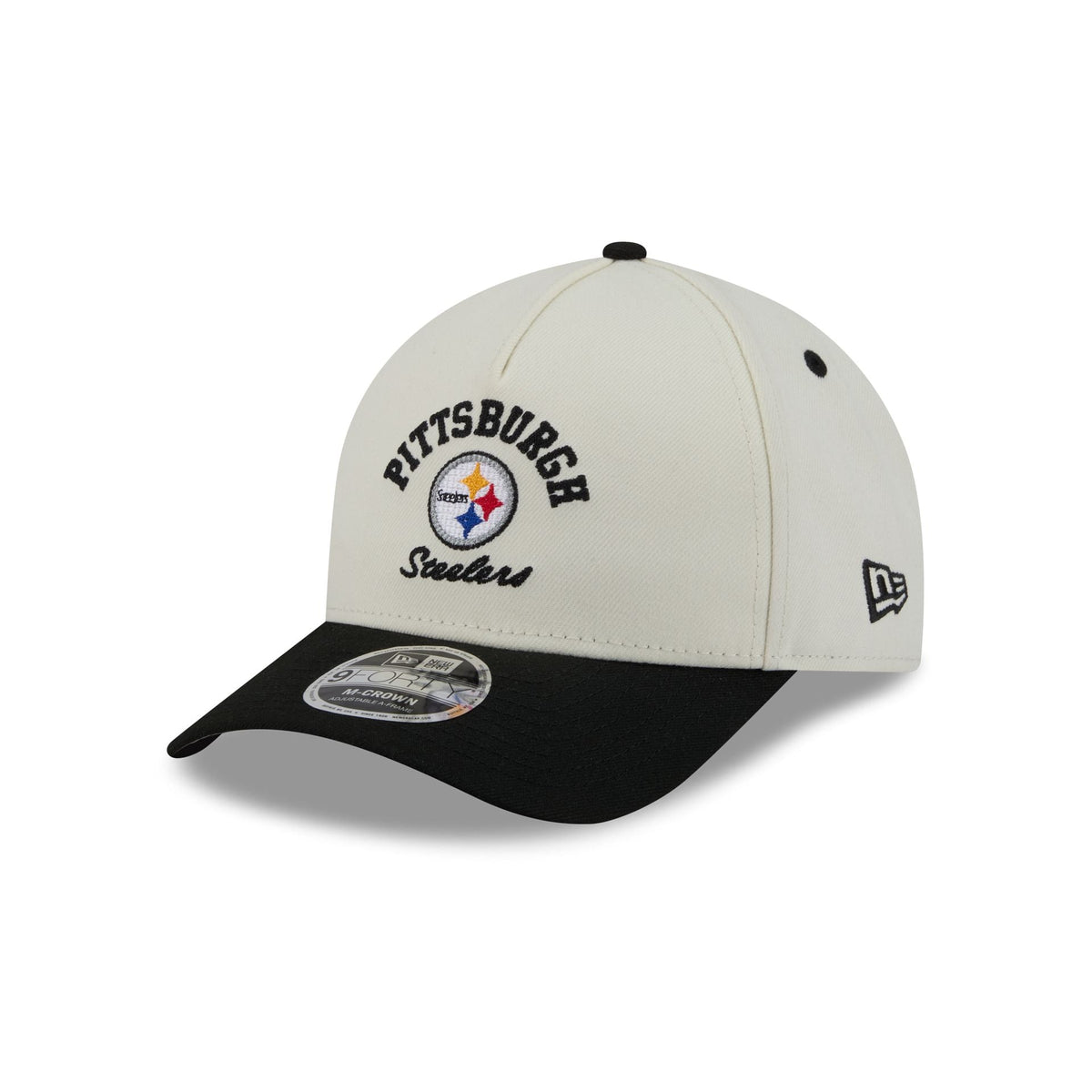 Pittsburgh Steelers Arched Graphic Chrome White 9FORTY M-Crown A-Frame Snapback Hat