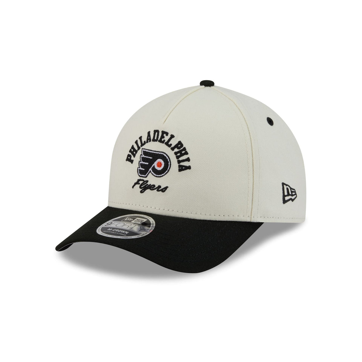 Philadelphia Flyers Arched Graphic Chrome White 9FORTY M-Crown A-Frame Snapback Hat