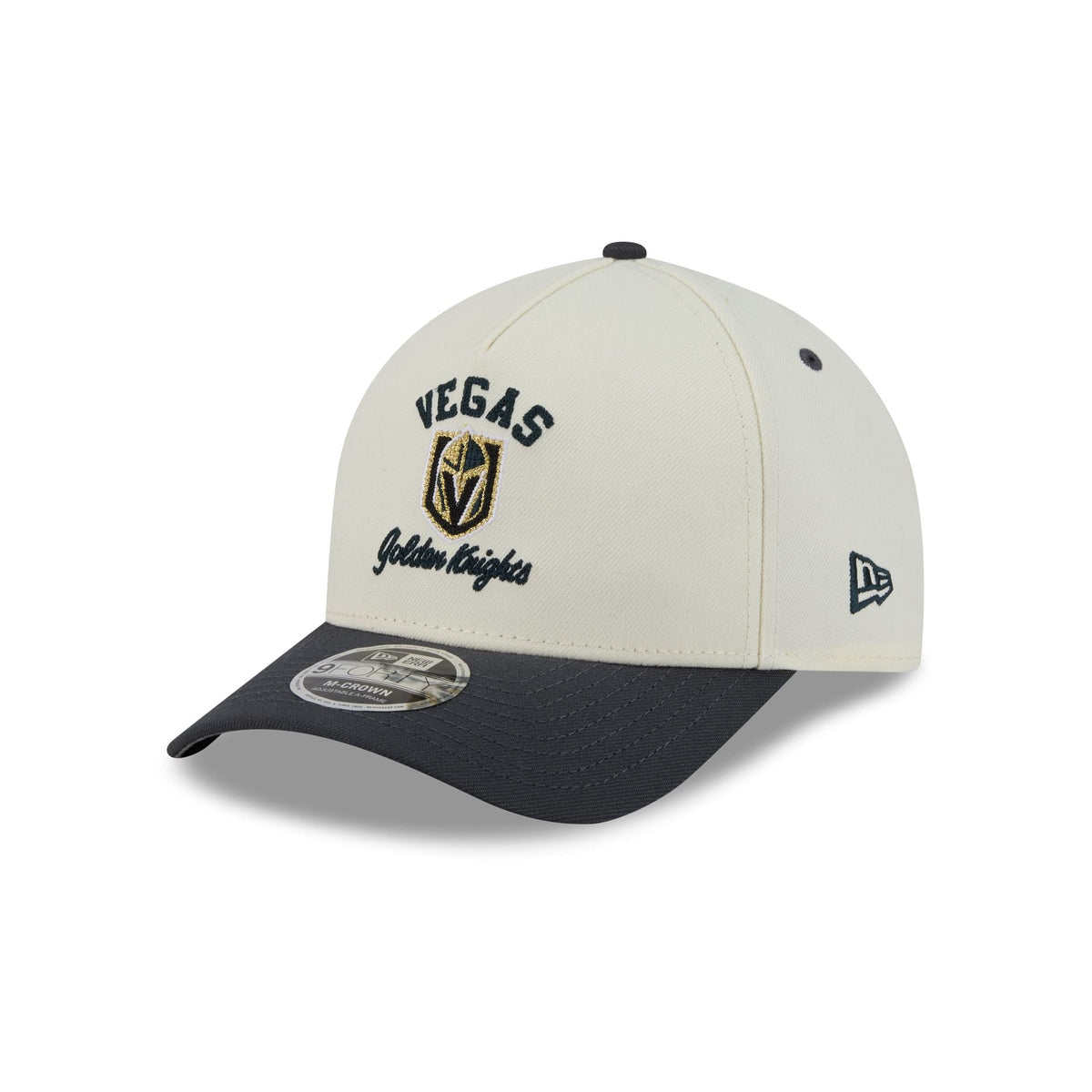 Vegas Golden Knights Arched Graphic Chrome White 9FORTY M-Crown A-Frame Snapback Hat