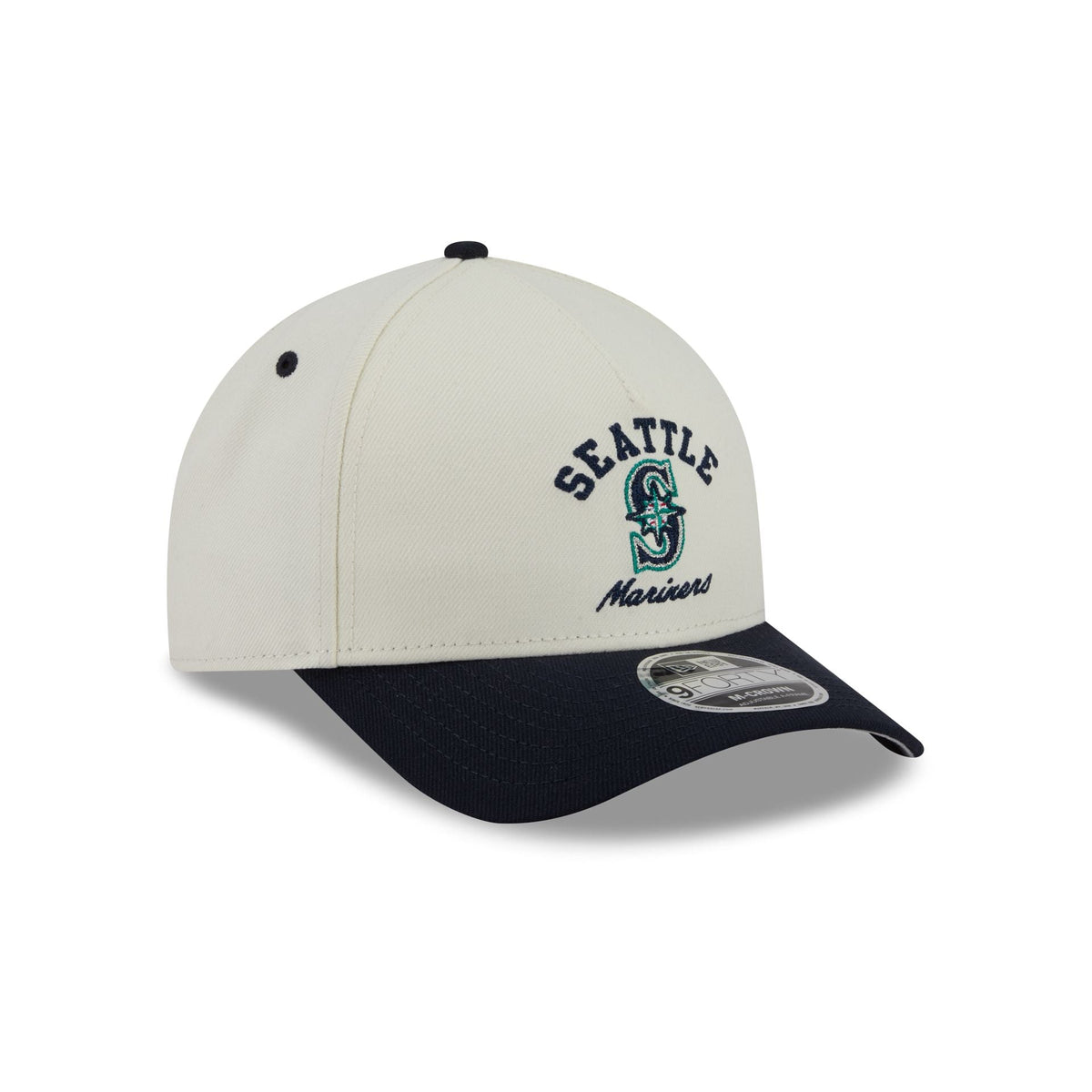 Seattle Mariners Arched Graphic Chrome White 9FORTY M-Crown A-Frame Snapback Hat