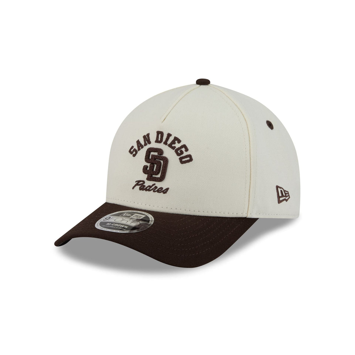 San Diego Padres Arched Graphic Chrome White 9FORTY M-Crown A-Frame Snapback Hat