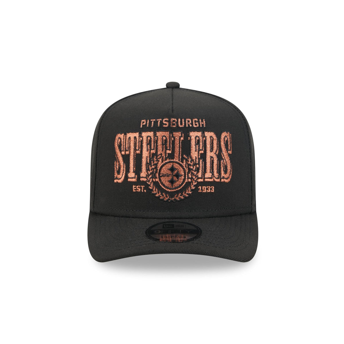 Pittsburgh Steelers Gold Laurel Black 9FIFTY A-Frame Snapback Hat