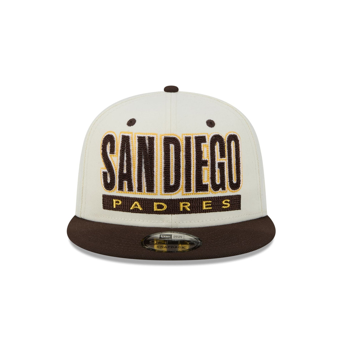 San Diego Padres Classic Stacked Chrome 9FIFTY Snapback Hat