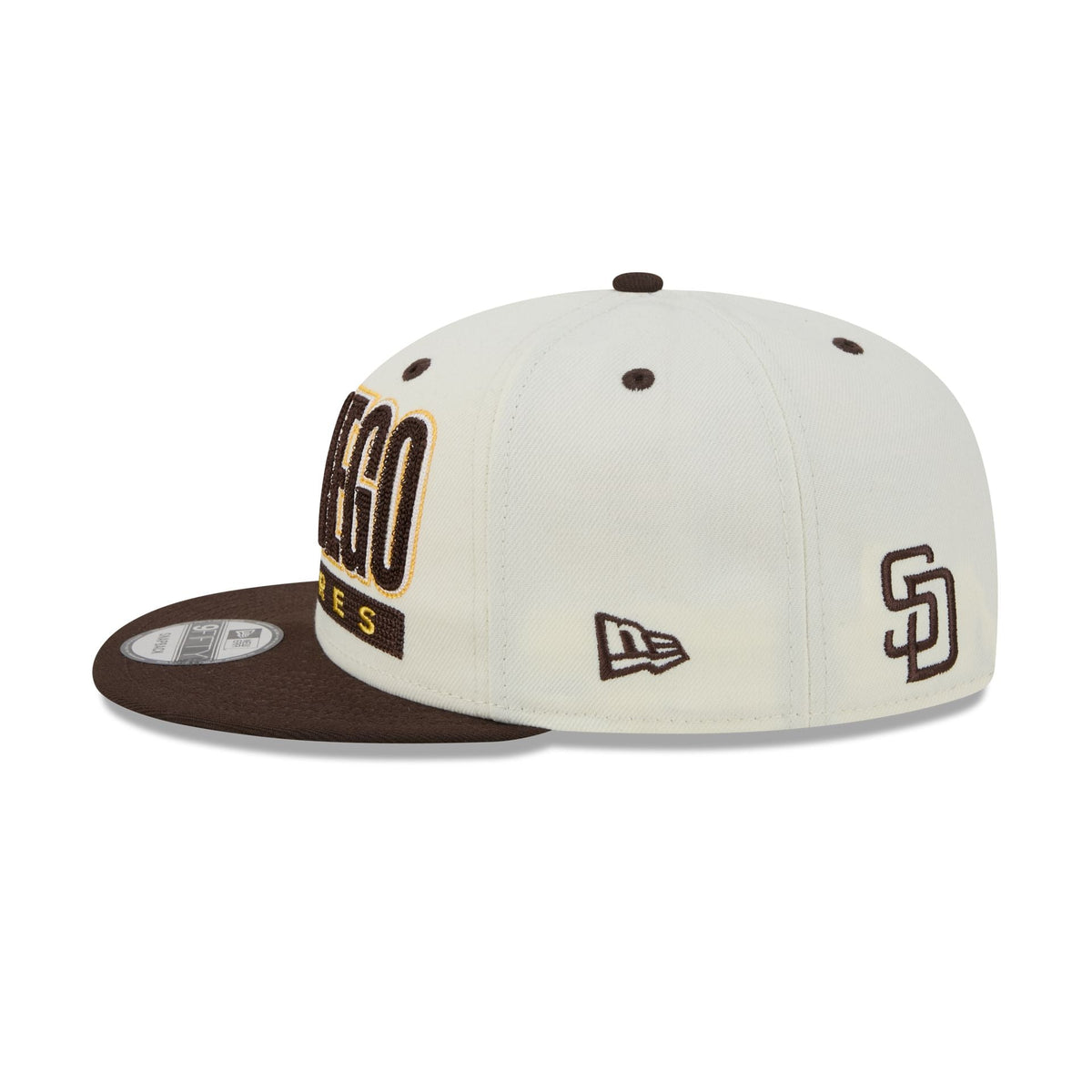 San Diego Padres Classic Stacked Chrome 9FIFTY Snapback Hat