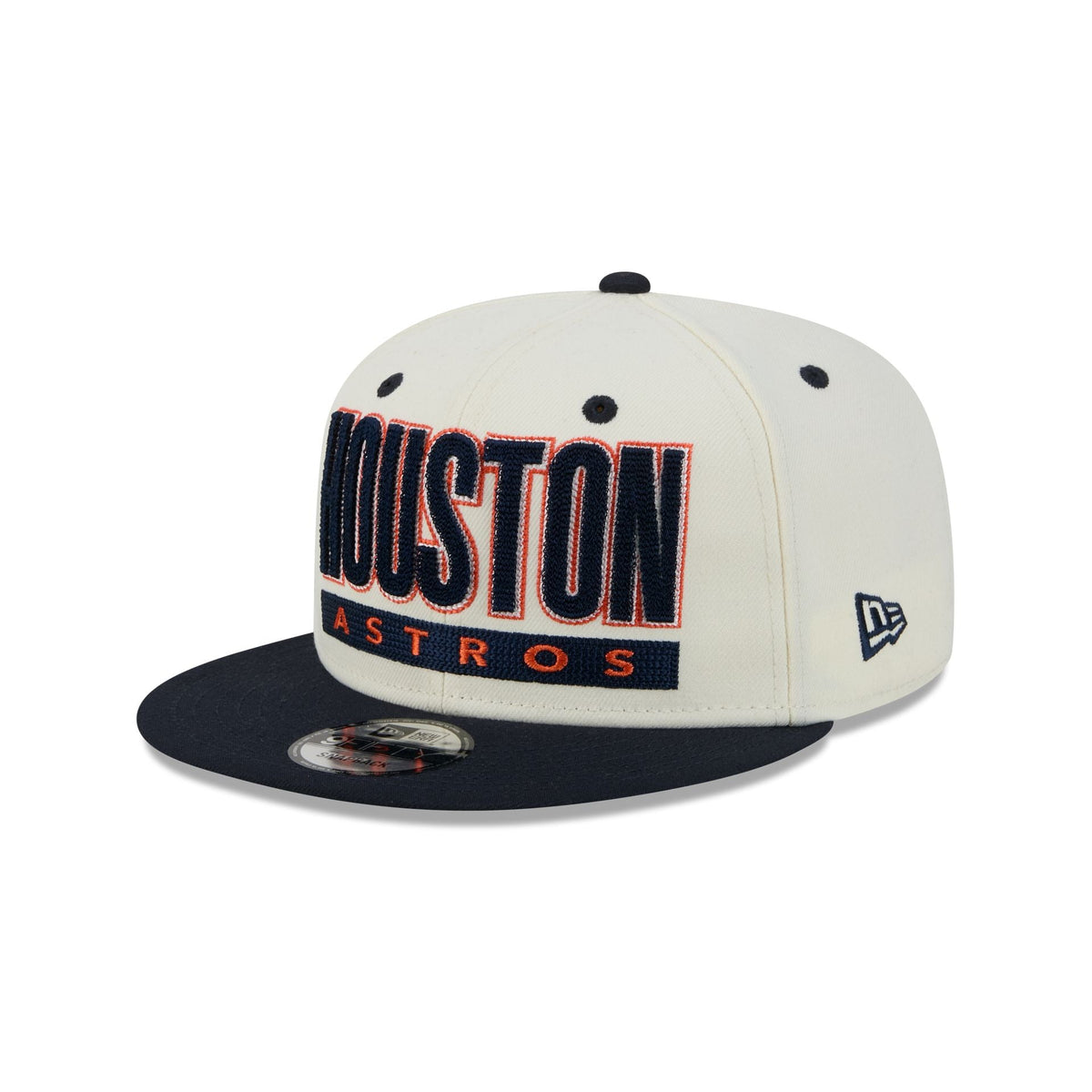 Houston Astros Classic Stacked Chrome 9FIFTY Snapback Hat