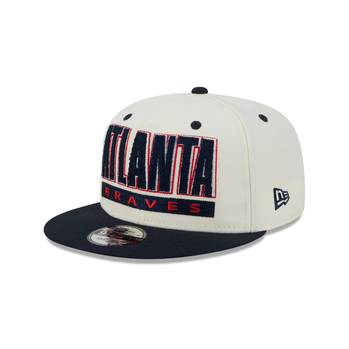 Atlanta Braves Classic Stacked Chrome 9FIFTY Snapback Hat