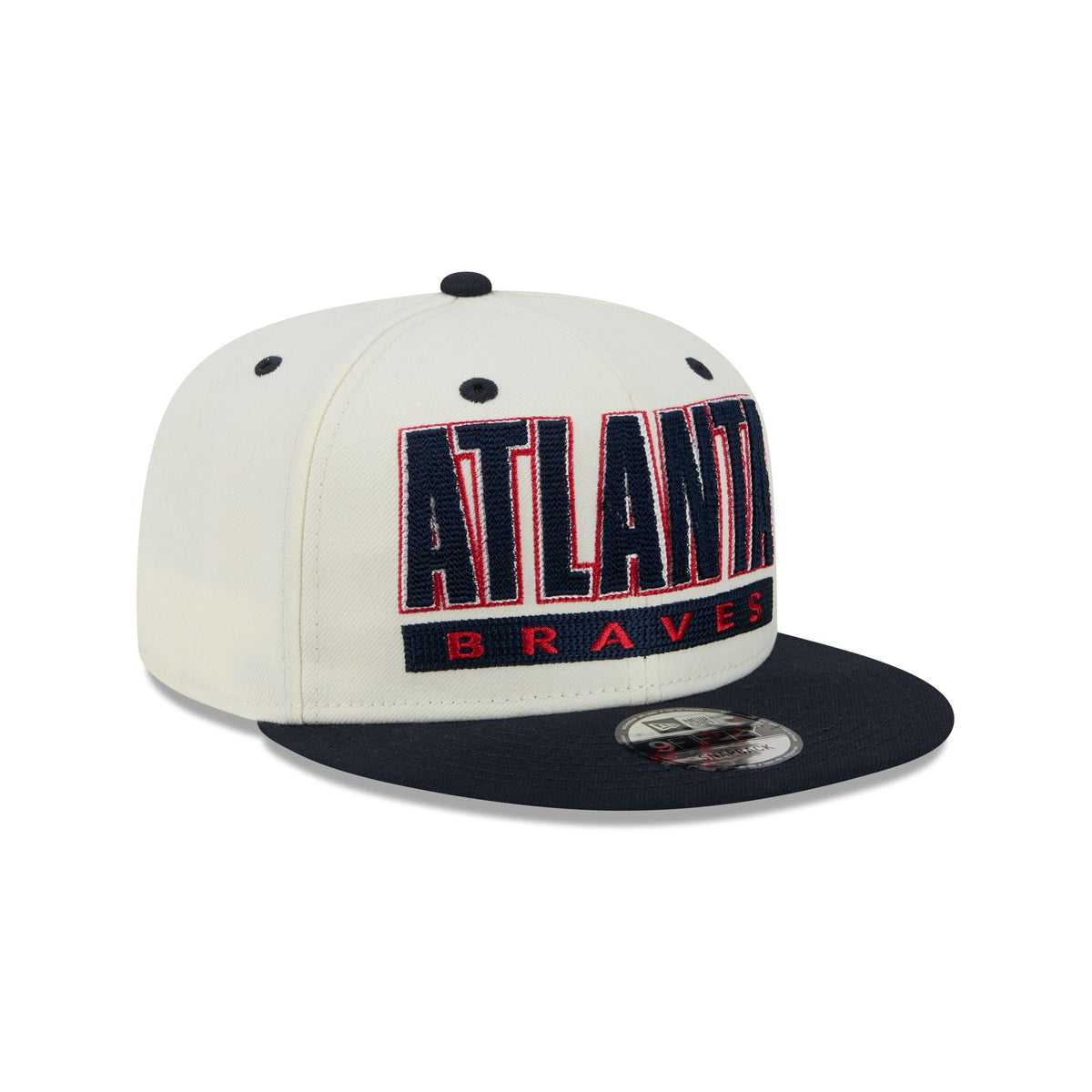 Atlanta Braves Classic Stacked Chrome 9FIFTY Snapback Hat