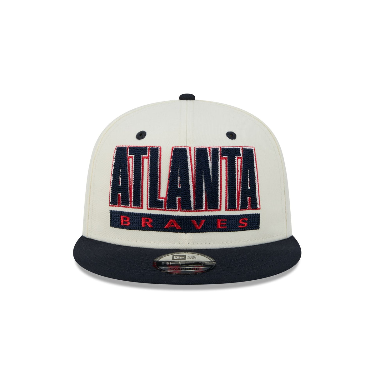 Atlanta Braves Classic Stacked Chrome 9FIFTY Snapback Hat