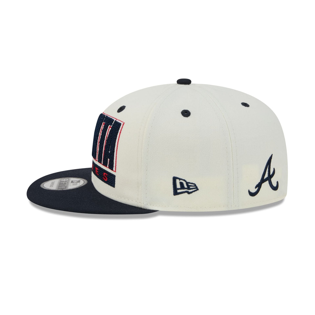 Atlanta Braves Classic Stacked Chrome 9FIFTY Snapback Hat