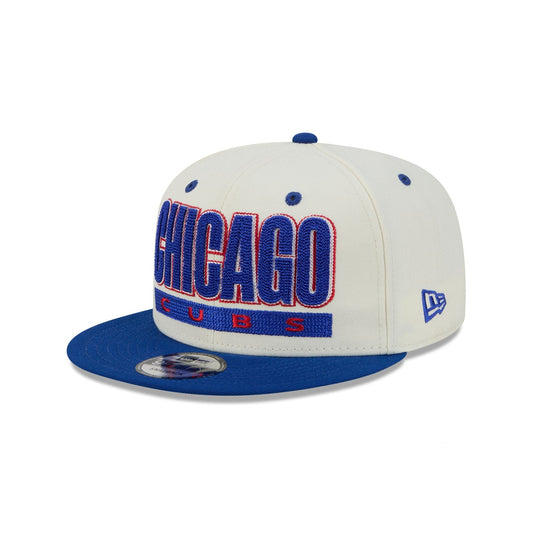 Chicago Cubs Classic Stacked Chrome 9FIFTY Snapback Hat
