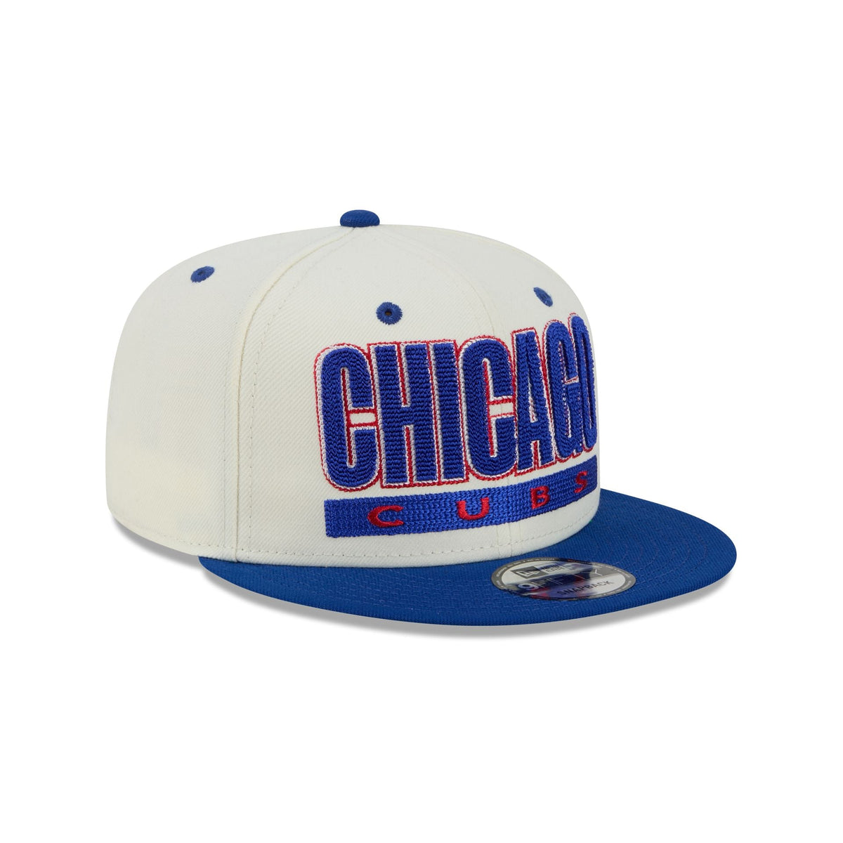 Chicago Cubs Classic Stacked Chrome 9FIFTY Snapback Hat