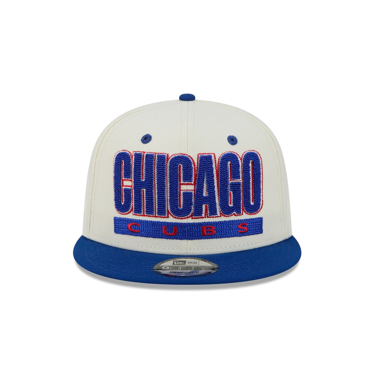 Chicago Cubs Classic Stacked Chrome 9FIFTY Snapback Hat