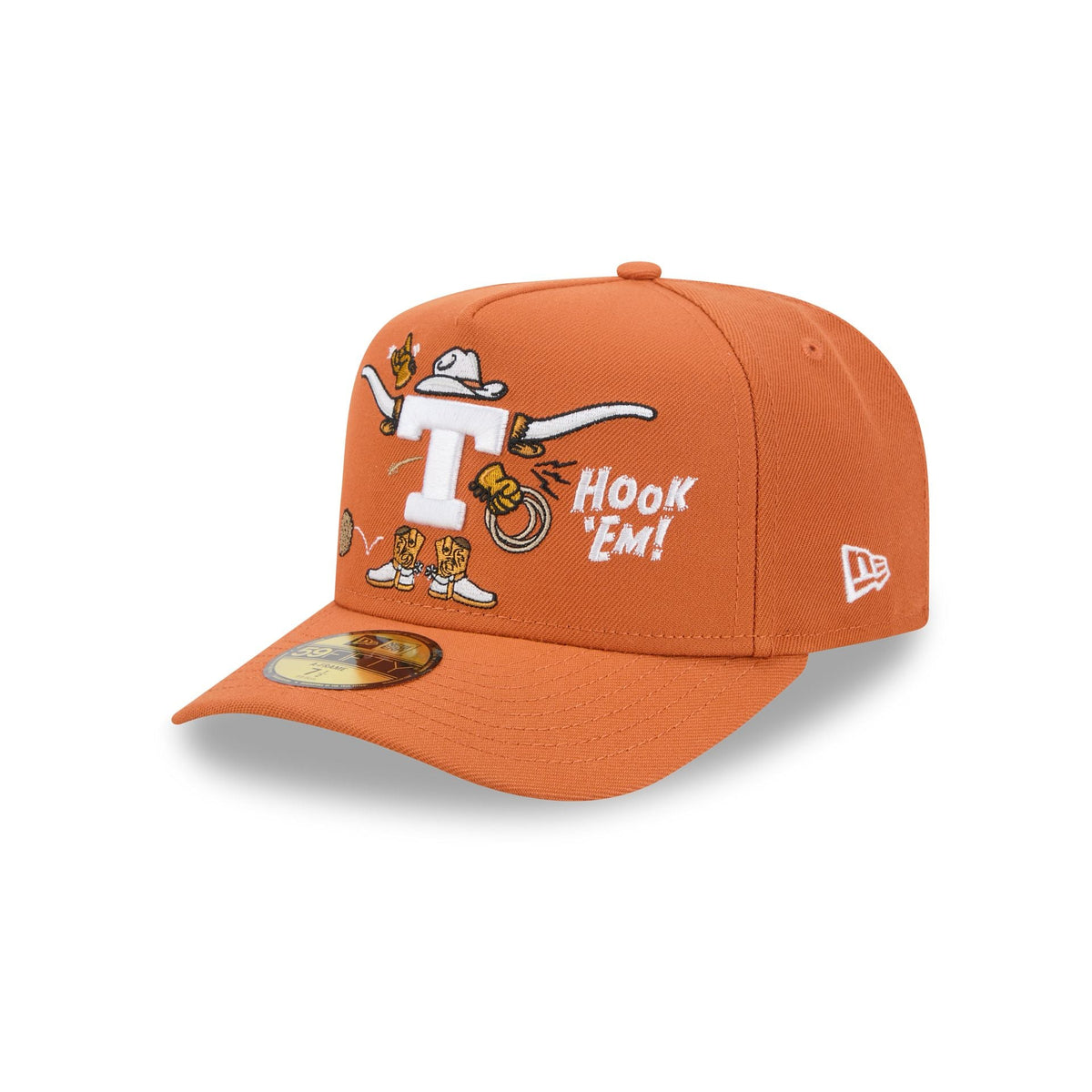 Texas Longhorns Cartoon 59FIFTY A-Frame Fitted Hat