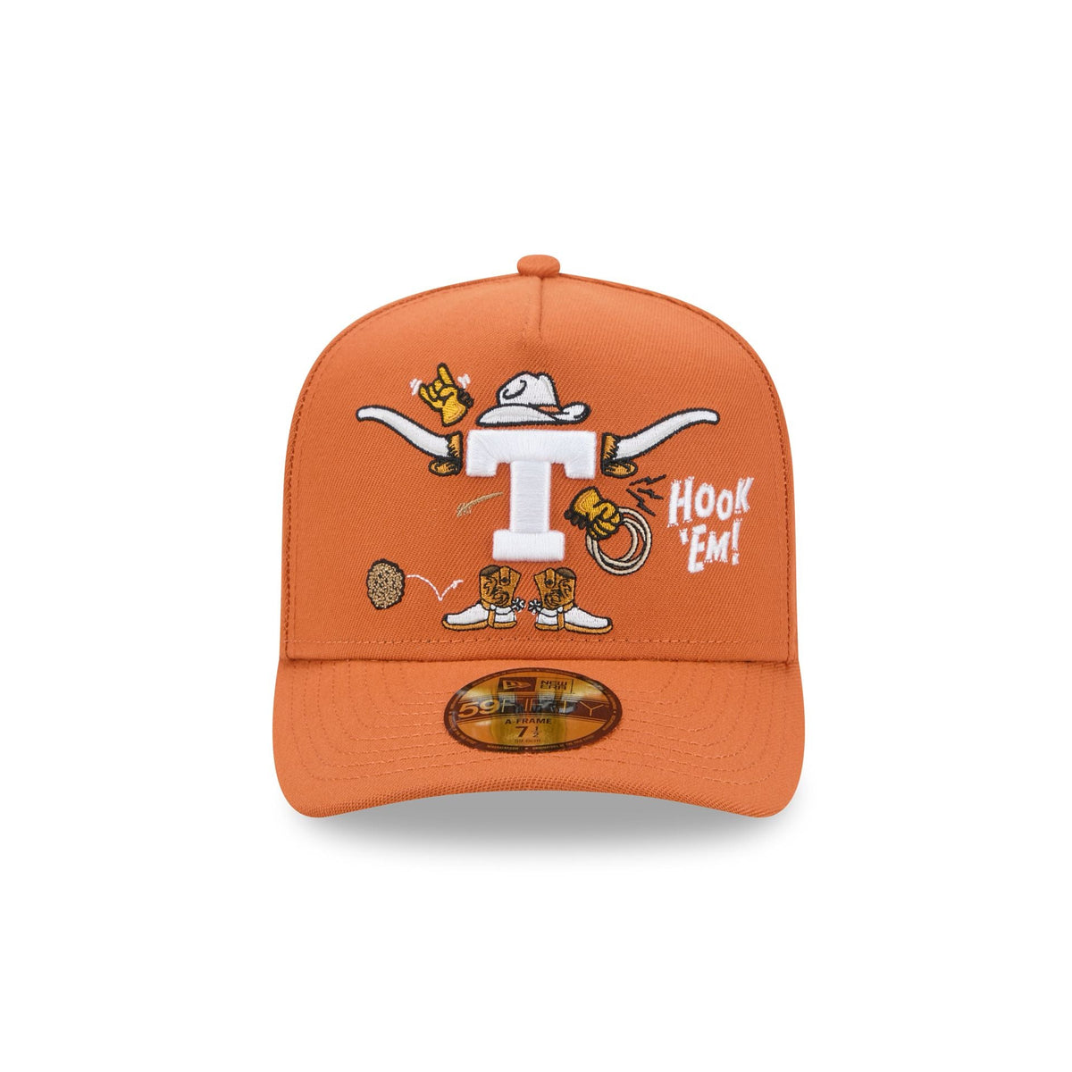 Texas Longhorns Cartoon 59FIFTY A-Frame Fitted Hat