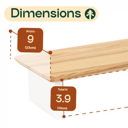 Monitor Stand Riser from Walnut Wood with Black Shelf and Black Legs - Wooden Desktop Storage for PC, Laptop, iMac, TV, Printer, Computer - Durable Walnut Shelf