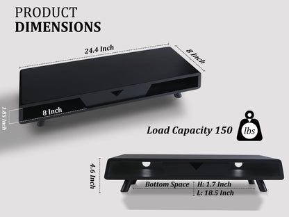 Homerays Bamboo Monitor Stand Riser, No Assembly Required Exquisite Monitor Stand with Drawer Ergonomic Height Wood Monitor Stand