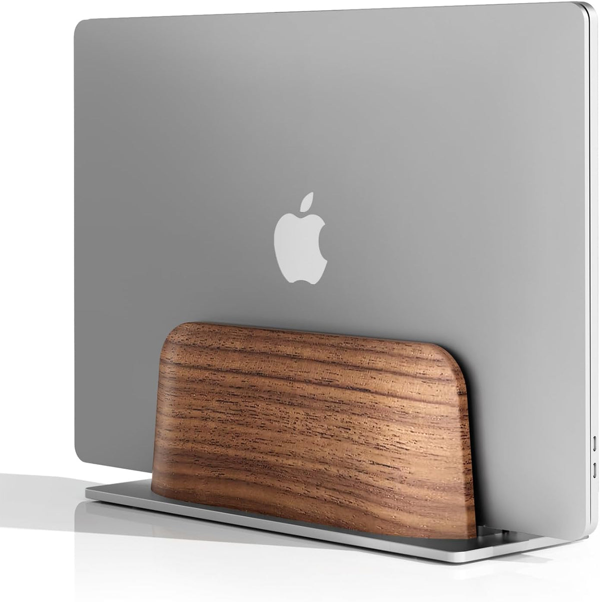 UPERGO Wooden Vertical Laptop Stand, Desk Tray and Headphone Stand
