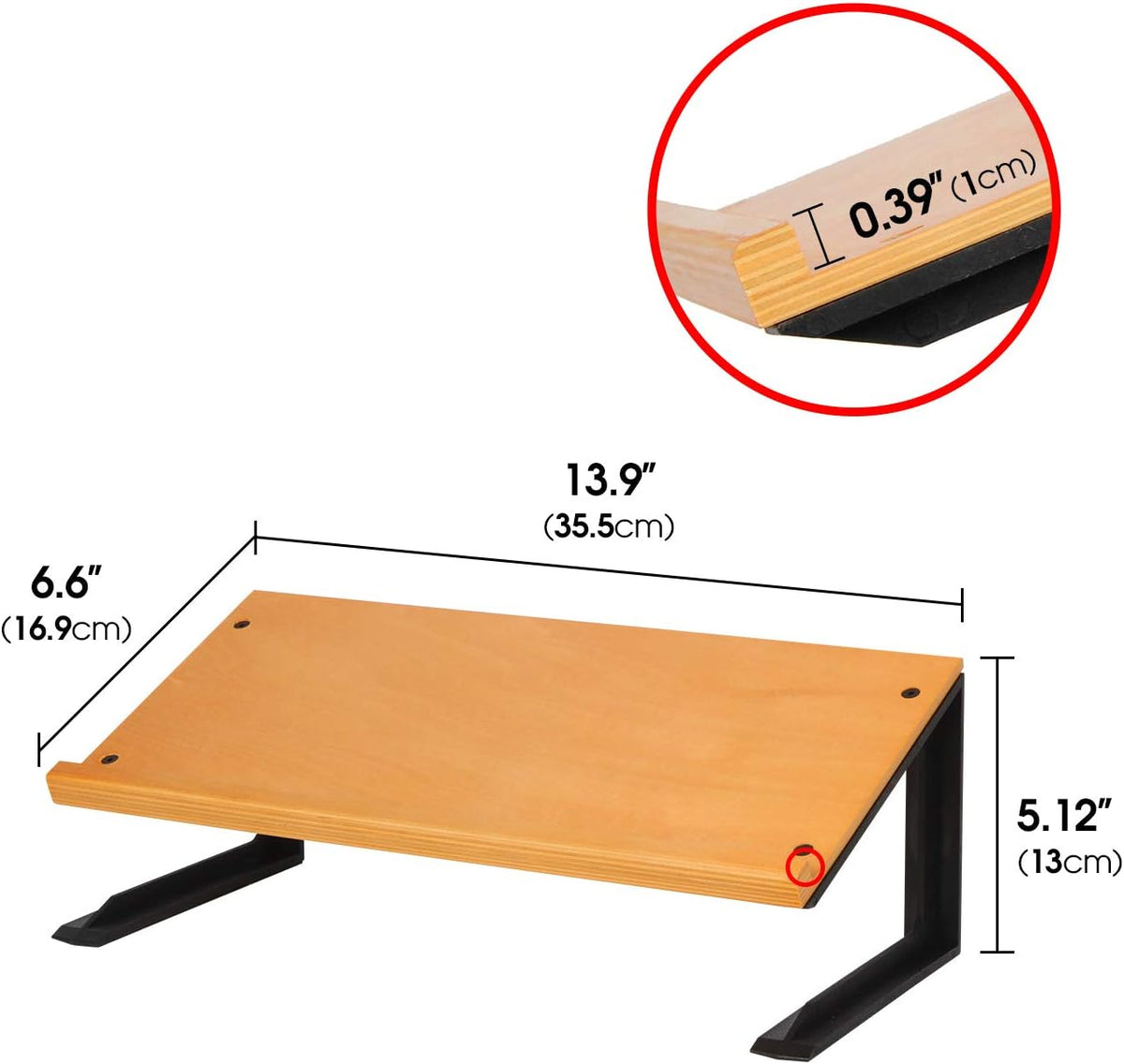 J JAKCUBE Design Tablet Smartphone Book Stand Desk, Wooden Display Organizer, Document Copy Notebook Holder for Monitor - MK294D