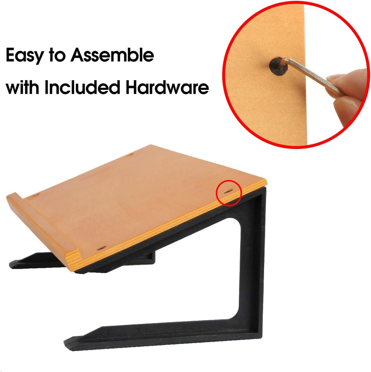 J JAKCUBE Design Tablet Smartphone Book Stand Desk, Wooden Display Organizer, Document Copy Notebook Holder for Monitor - MK294D