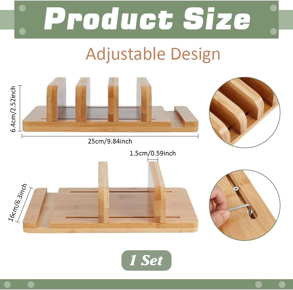 BENECREAT 9.8x6.3x2.5 Inch Vertical Laptop Stand, Wooden Desk Stand with Wide Compatibility & DIY Assembly Kit, Adjustable Dock Laptop Holder for Pad, Phone, Tablet