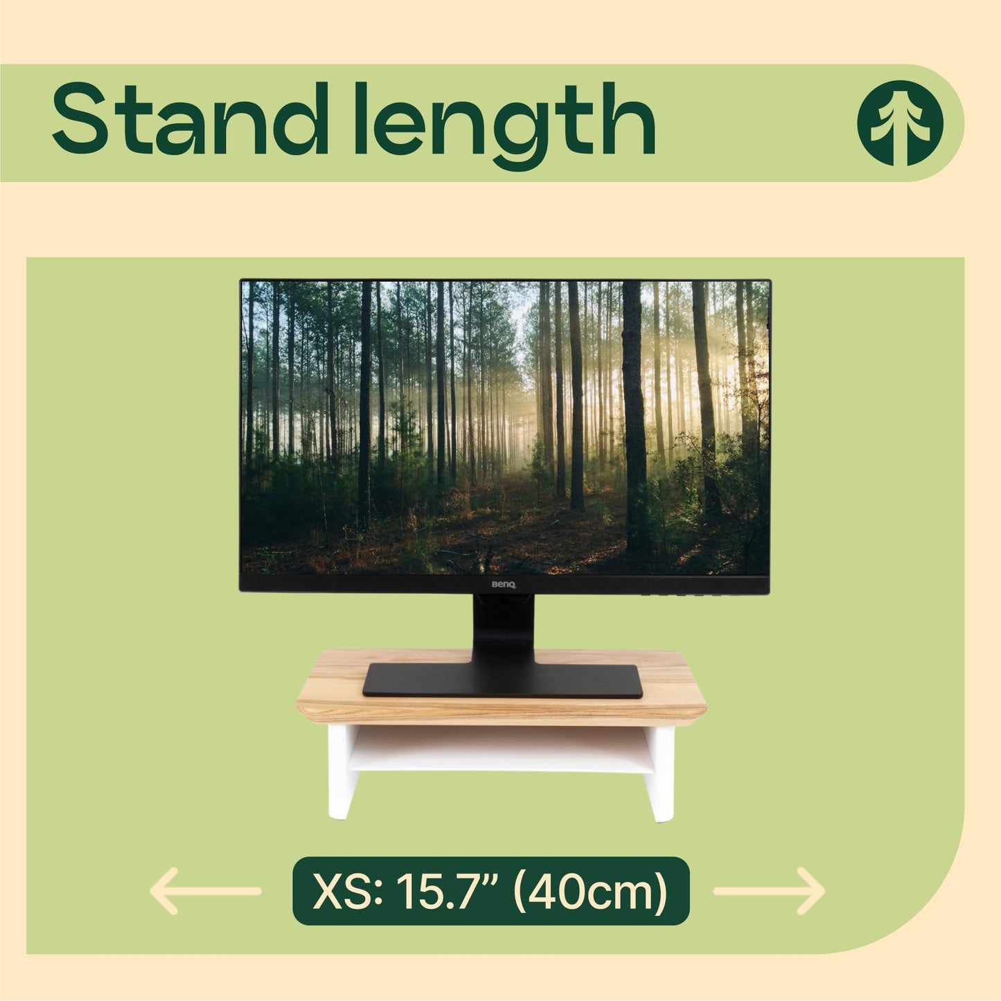 Monitor Stand Riser from Walnut Wood with Black Shelf and Black Legs - Wooden Desktop Storage for PC, Laptop, iMac, TV, Printer, Computer - Durable Walnut Shelf