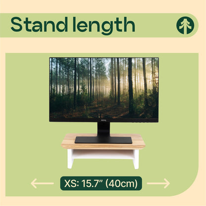 Monitor Stand Riser from Walnut Wood with Black Shelf and Black Legs - Wooden Desktop Storage for PC, Laptop, iMac, TV, Printer, Computer - Durable Walnut Shelf
