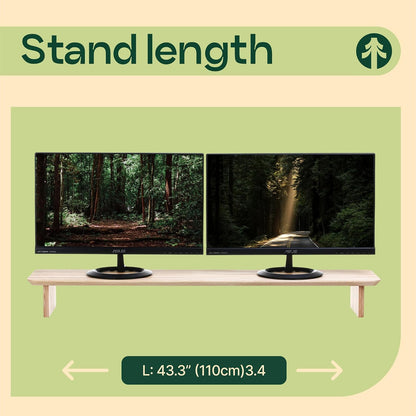 Monitor Stand Riser from Walnut Wood with Black Shelf and Black Legs - Wooden Desktop Storage for PC, Laptop, iMac, TV, Printer, Computer - Durable Walnut Shelf