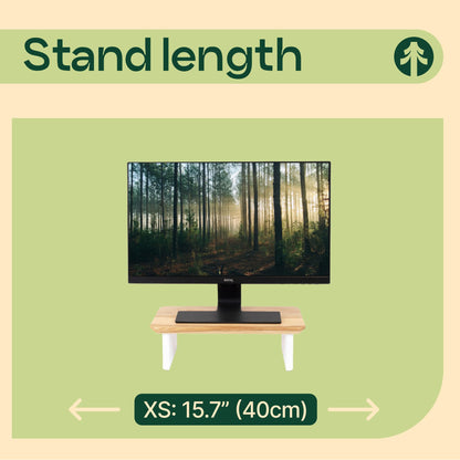 Monitor Stand Riser from Walnut Wood with Black Shelf and Black Legs - Wooden Desktop Storage for PC, Laptop, iMac, TV, Printer, Computer - Durable Walnut Shelf
