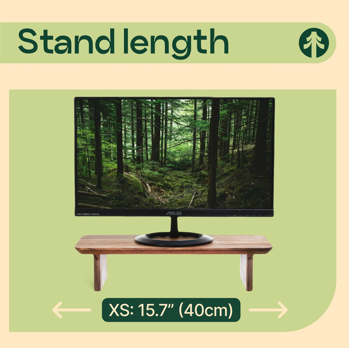 Monitor Stand Riser from Walnut Wood with Black Shelf and Black Legs - Wooden Desktop Storage for PC, Laptop, iMac, TV, Printer, Computer - Durable Walnut Shelf